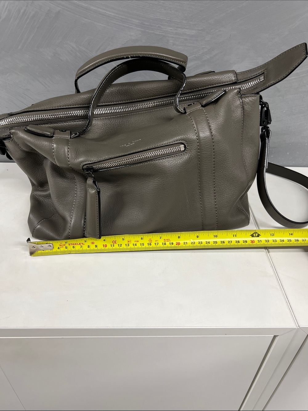 Rag & Bone Leather Crossbody Satchel in Olive Gray - Picture 13 of 16